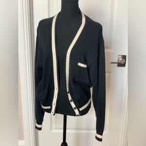 Liz Claiborne Black and White Cardigan Sweater